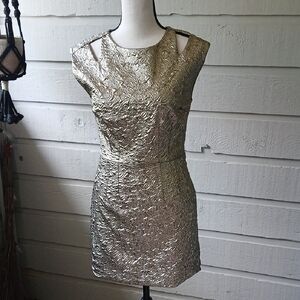 Vintage Arden B Gold Bodycon Mini Dress Sleeveless Cocktail